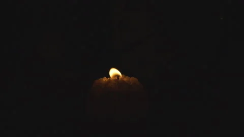 The candle is burning and moving in the dark Stock Footage 101816223