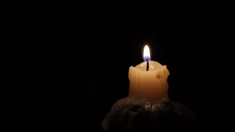 Candle burning in the dark 3 Stock Footage 249174167