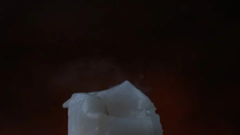Candle burning in the dark background, holiday background Video stock 297633496