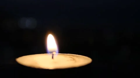 Candle burning in the dark,  candlelight Stock Footage 136032307