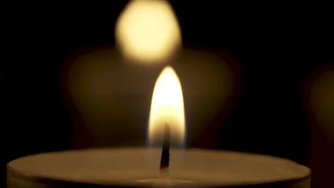 Candle burning in the dark close up Stock Footage 120182122