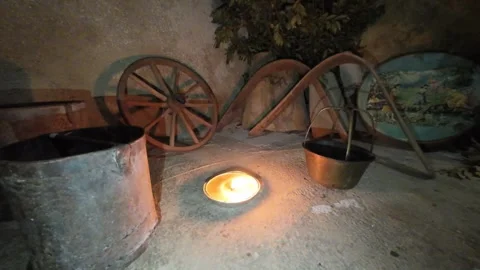 Candle burning in the dark in slow motion 스톡 동영상 297563718