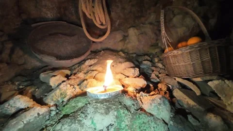 Candle burning in the dark in slow motion 스톡 동영상 297564389