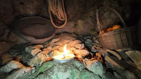 Candle burning in the dark in slow motion 스톡 동영상 297564896