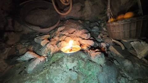 Candle burning in the dark in slow motion 스톡 동영상 297565342
