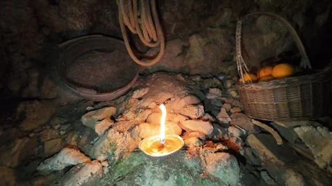 Candle burning in the dark in slow motion 스톡 동영상 297565391