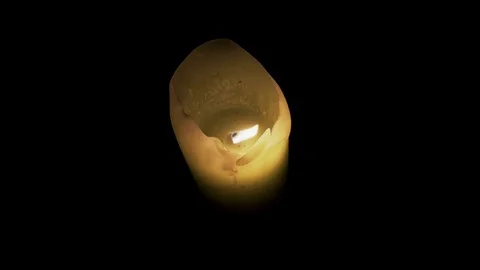 A candle is burning in the dark. The wind's blowing Stock Footage 82409239