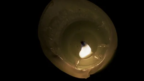 A candle is burning in the dark. The wind's blowing Stock Footage 82409961