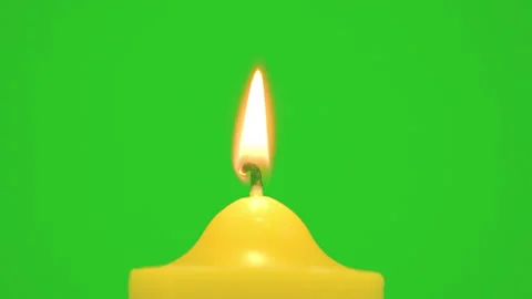 Candle burning on fire flame slow motion on green screen background Stock Footage 227917569