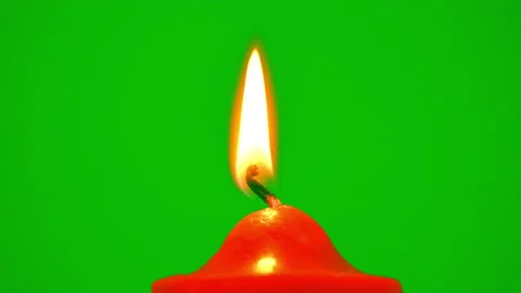 Candle burning on fire flame slow motion on green screen background Stock Footage 227926485