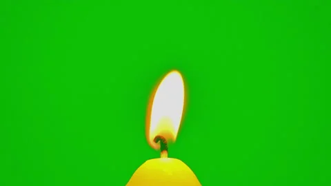 Candle burning on fire flame slow motion on green screen background Stock Footage 227970950