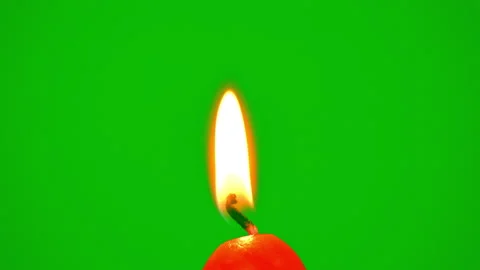 Candle burning on fire flame slow motion on green screen background Vídeos de archivo 227971590
