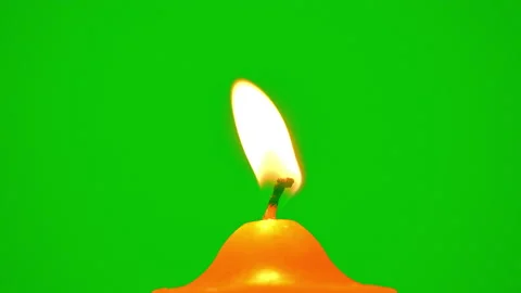 Candle burning on fire flame slow motion on green screen background Video stock 227973939