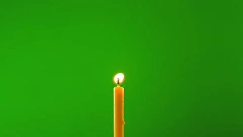 Candle burning fire flame on windy on green screen background of slow motion Stock-Footage 219573451