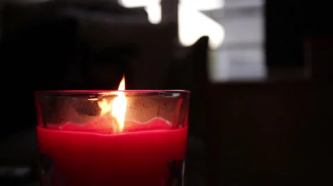 Candle burning at night Stock Footage 36241176