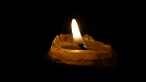 Candle burning in the night Stock Footage 101846514