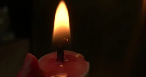 Candle Burning Slow Motion Macro Zoom in Stock Footage 255971829