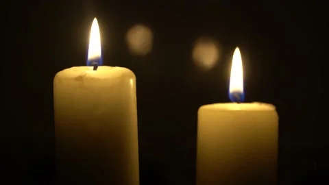 The candle burns in the dark Stock Footage 164112533