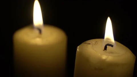 The candle burns in the dark Stock Footage 164134569