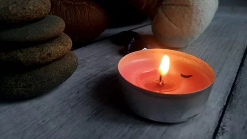 Candle burns fire. Stock-Footage 240929871