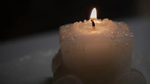 The candle burns on the table 動画素材 81360492