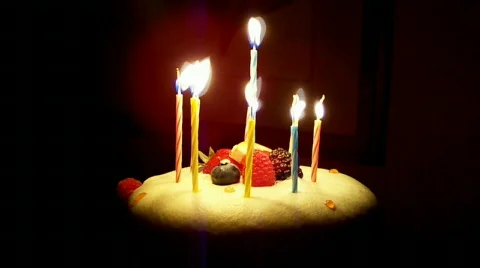 Candle with cake Stock Footage 486740
