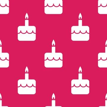 Candle on cake seamless pattern background Stock Illustration