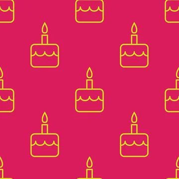 Candle on cake seamless pattern background Stock Illustration