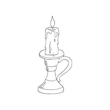 Candle with candle holder Stockillustratie
