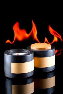 Candle, candlelight composition of various rituals, scented candles Stock Photos