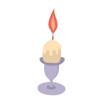 Candle in a candlestick in hand drawn style. Stockillustratie