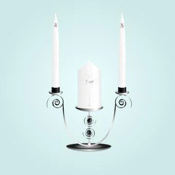 Candle in a candlestick Stock Illustration