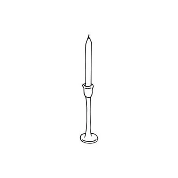 Candle in candlestick Stock Illustration