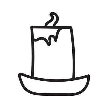 Candle in candlestick in style of doodle Stock Illustration