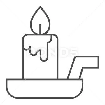 Parafin candle halloween isolated icon Royalty Free Vector