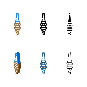Candle car color icon vector variations Stock Illustration