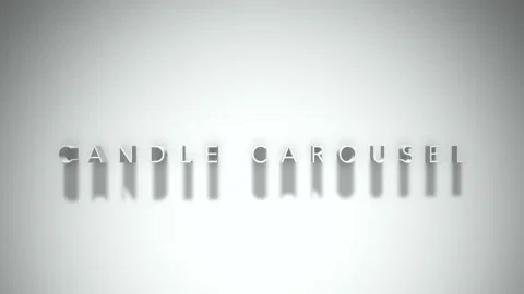 CANDLE CAROUSEL 3D title animation with shadows on a white background Stock Footage 296755244