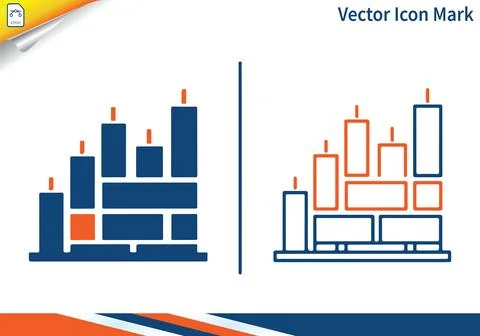 Candle chart icon. forex candle pattern. stock market trading sign. Stock Illustration