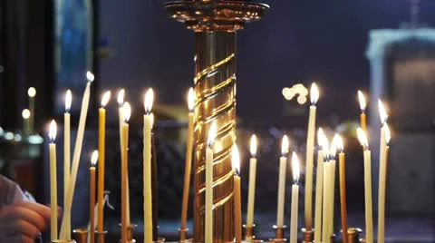 Candle in the church Stock Footage 11887113