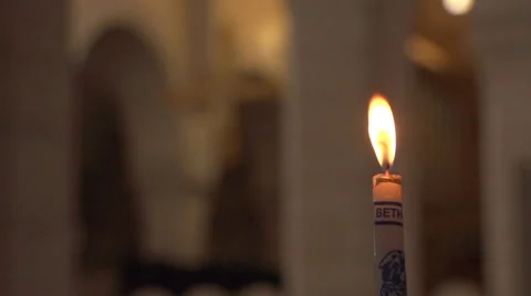 Candle at the Church of the Nativity Stock Footage 37847855