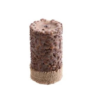 Candle with coffee beans Stock Photos