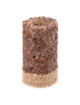 Candle with coffee beans Stock Photos