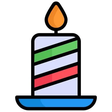 Candle colored line icon isolated Stock Illustration