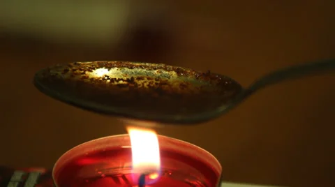 Candle Cooking Heroine Stock Footage 28617872