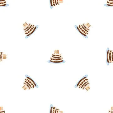 Candle cream cake pattern seamless vector Illustrazione stock