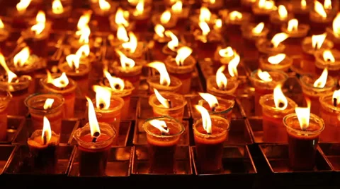 Candle Cup Lighting Stock Footage 36564414