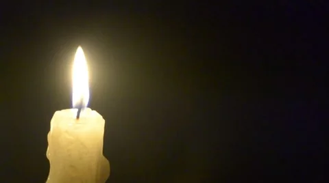 Candle in the dark, Candle and wind Stock Footage 55155571