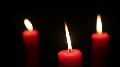 Candle in the dark Stock Footage 44323078