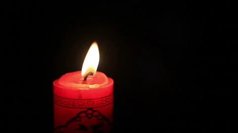 Candle in the dark Stock Footage 44323214