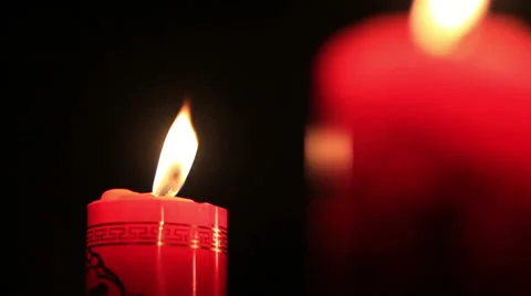 Candle in the dark Stock Footage 44347329